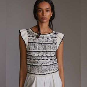 By Anthropologie Ruffle Sleeve Sweater Tank